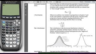 STA2023 Chapter 9 Video 4 The t Distribution for Means