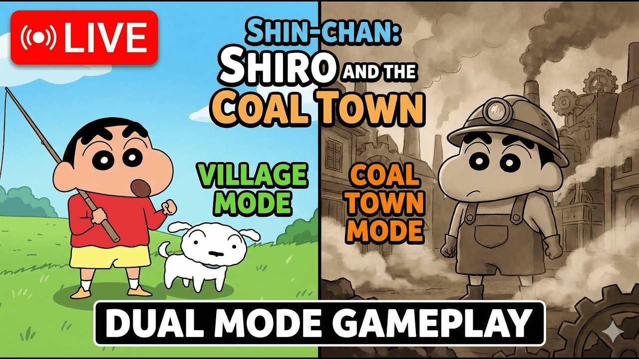 The Mystery of Coal Town! 🕵️‍♂️ Shin-chan & Shiro Gameplay LIVE