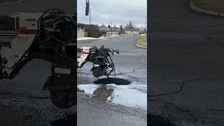 Python 5000 pothole-patching machine in Action ! #machine #cool #roads