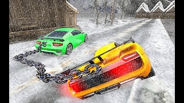 Chained Cars Stunts Racing Impossible Track