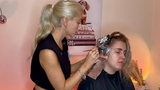 ASMR FOIL HIGHLIGHTS | RELAXING HAIR HIGHLIGHT APPLICATION screenshot 1