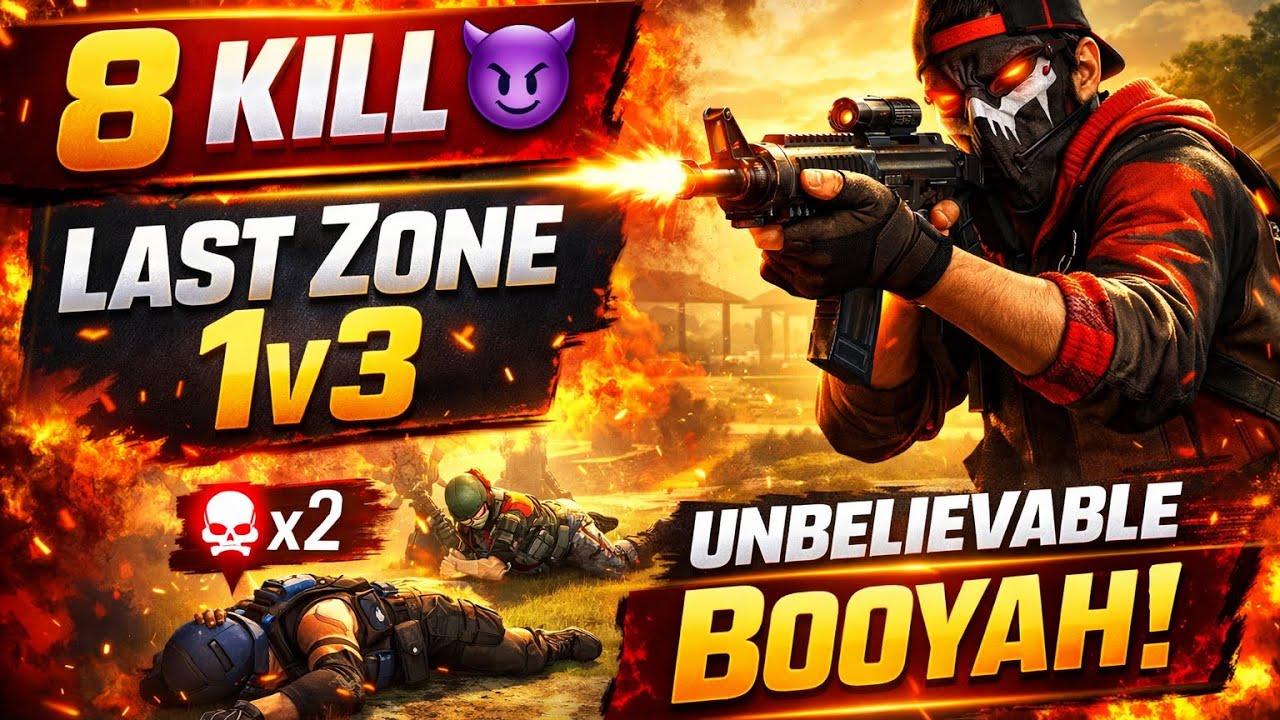 8 Kill Booyah in Ranked 😱 | Last Zone 1v3 Clutch 🔥 #freefire  Bangladesh