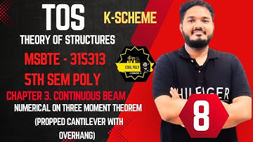 Ch-3 Continuous Beam | Numerical on TMT  8|MSBTE| Theory of structure | SEM5| TOS |K SCHEME|315313|
