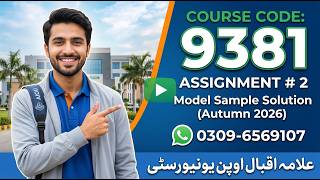 AIOU 9381  assignment 2 Autumn 2026 Model Solution   @picksPk