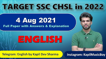 Target SSC CHSL Exams 2022 4 Aug 2021 Complete Set with Answers & Explanations by Kapil Dev Sharma