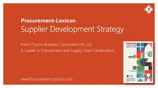 Supplier Development Strategy from Procurement Lexicon