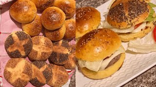 طريقة تحضير خبز الهمبرغر بالقمح  في البيت سريعة وسهله-برجر /همبرجر بالكفتة رائع pain hamburger