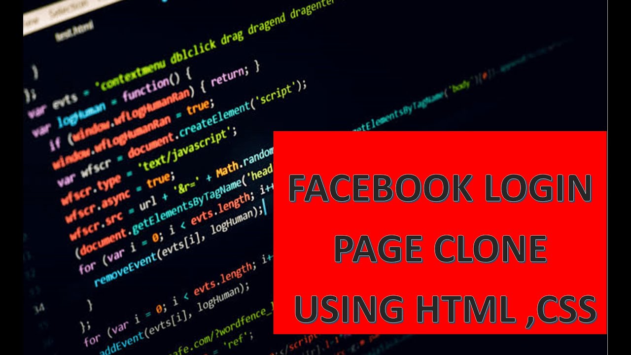 FACEBOOK login page clone using HTML, CSS || - YouTube