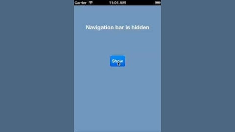 Hide or Show UINavigationBar in IOS