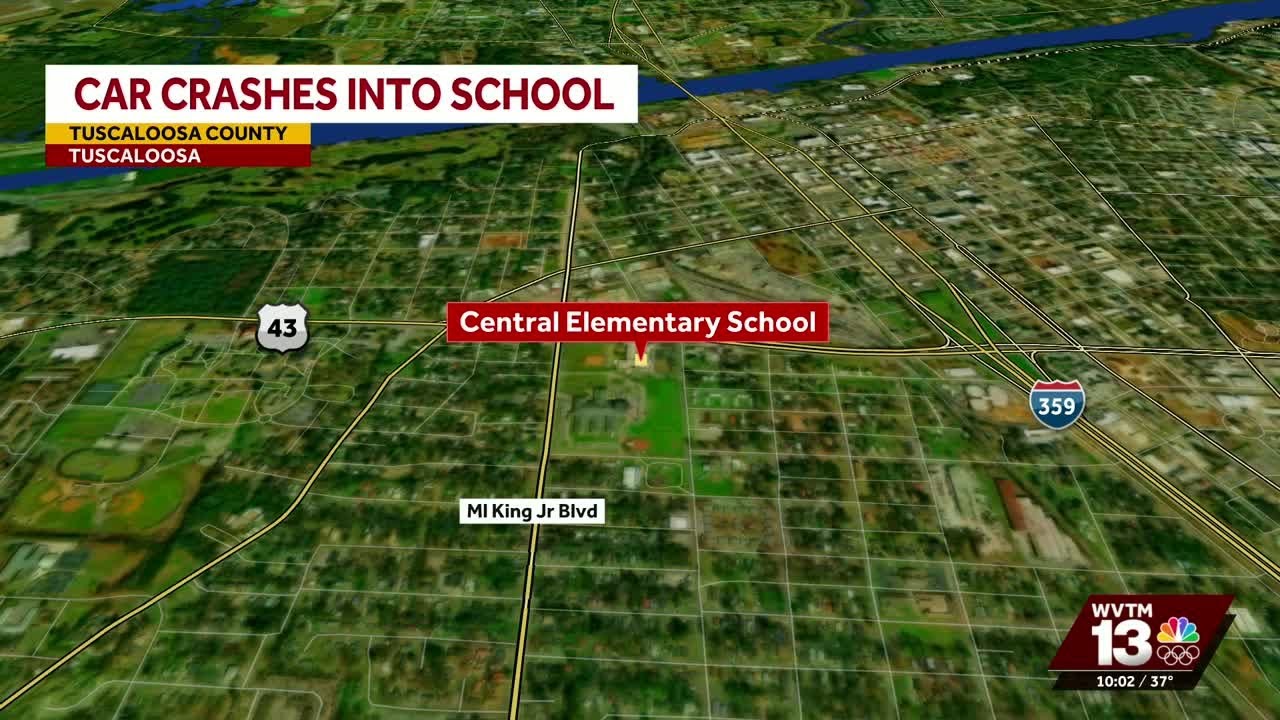 Car crashes into Central Elementary School in Tuscaloosa