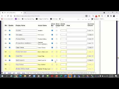 How to set your ESS admin settings and choose absence reasons to be shown