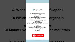 Geography GK/GS Important Questions 🌍🔥 #shorts