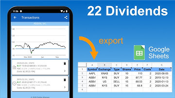 Export Stock Transactions from the 22 Dividends App to Google Sheets