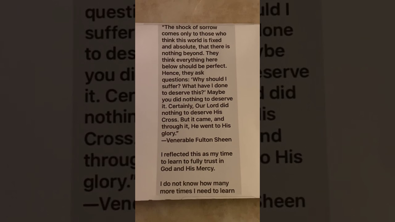 Fulton Sheen Prayer. 