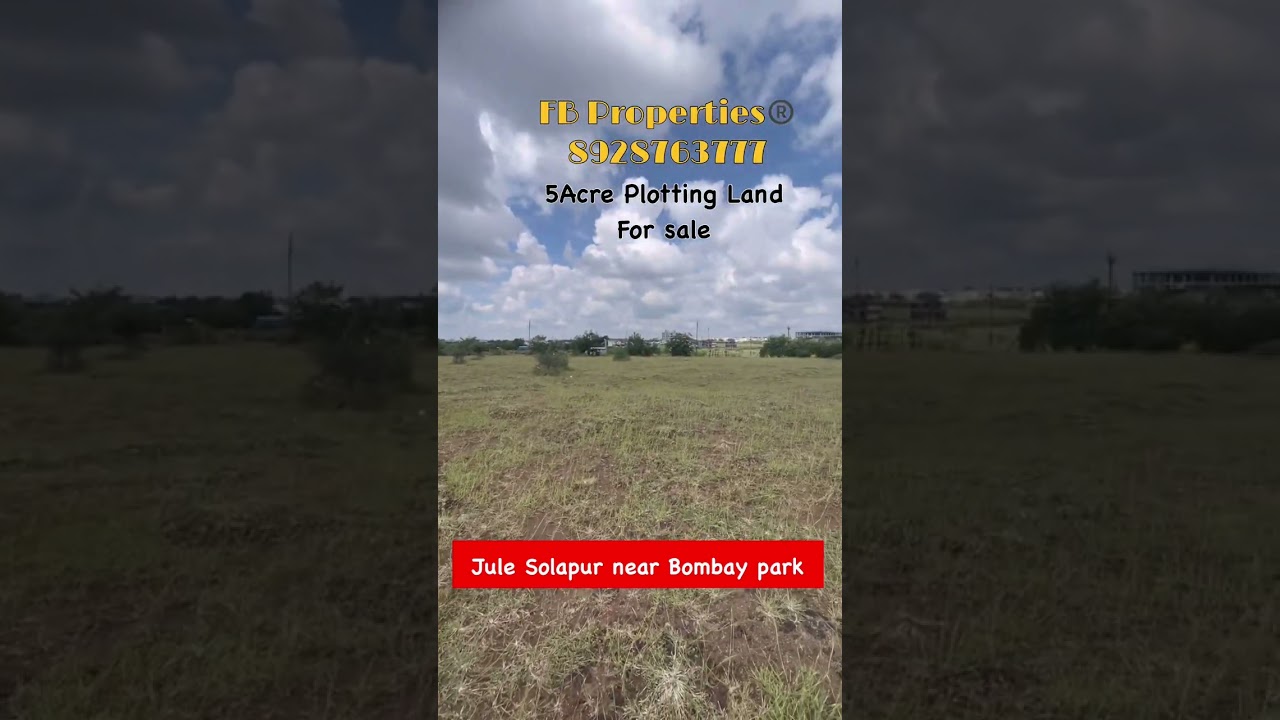 5acre Land for plotting scheme for sale near Bombay park Jule Solapur-8928763777