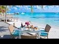 Morning Seaside Ambience with Happy Bossa Nova Jazz Music &amp; Calming Ocean Waves for Stress Relief