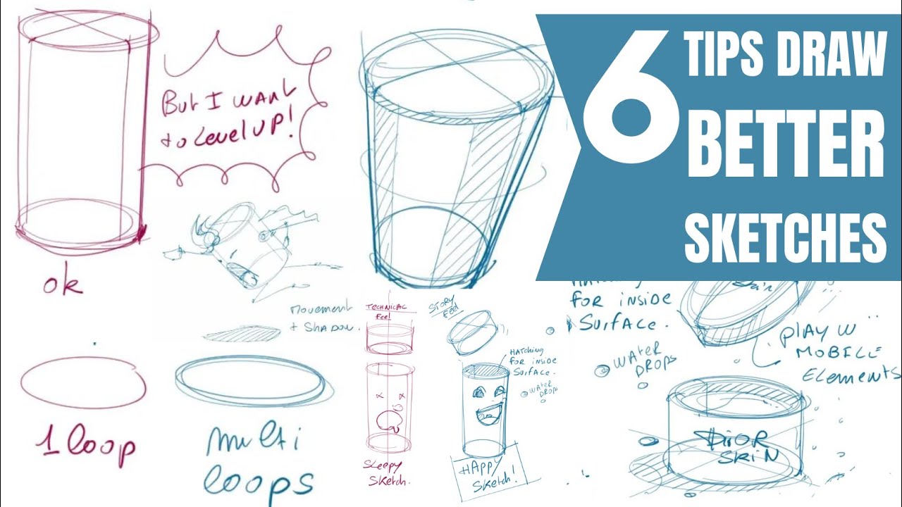 6 TIPS to Draw Better Sketches (for Beginner Designers) | Industrial Design Sketching