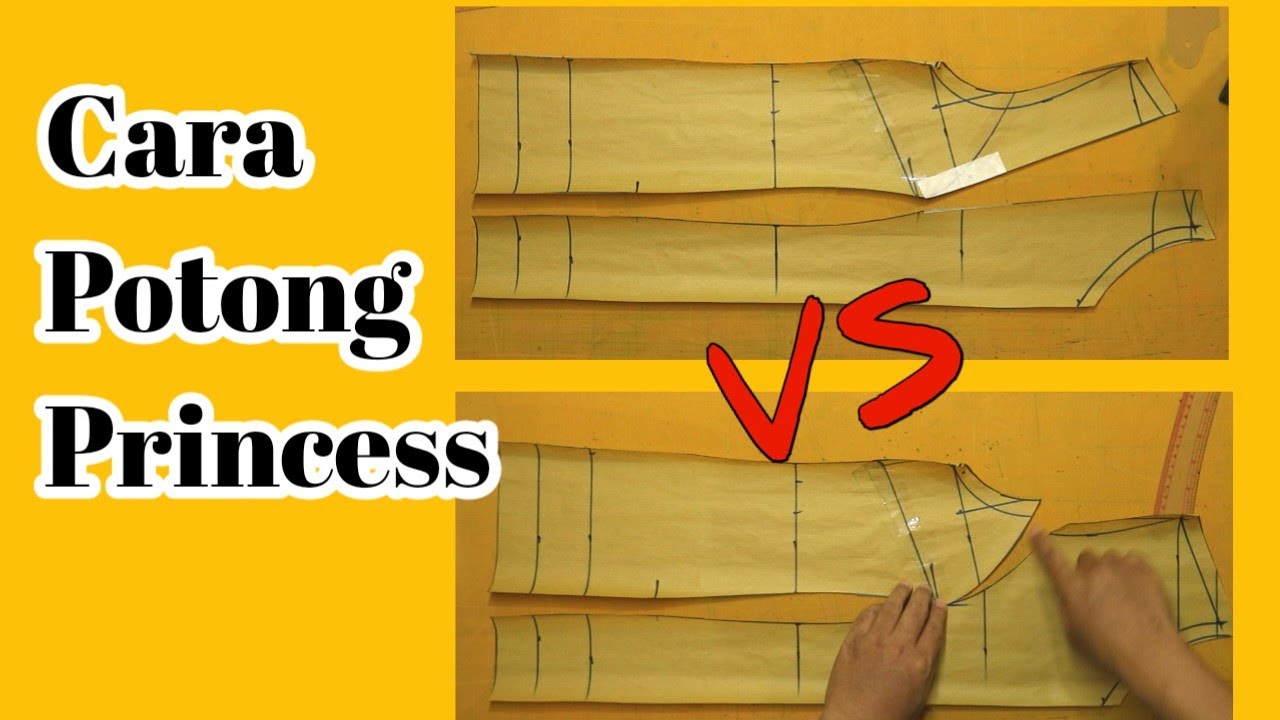 dasar pola princess | cara otodidak