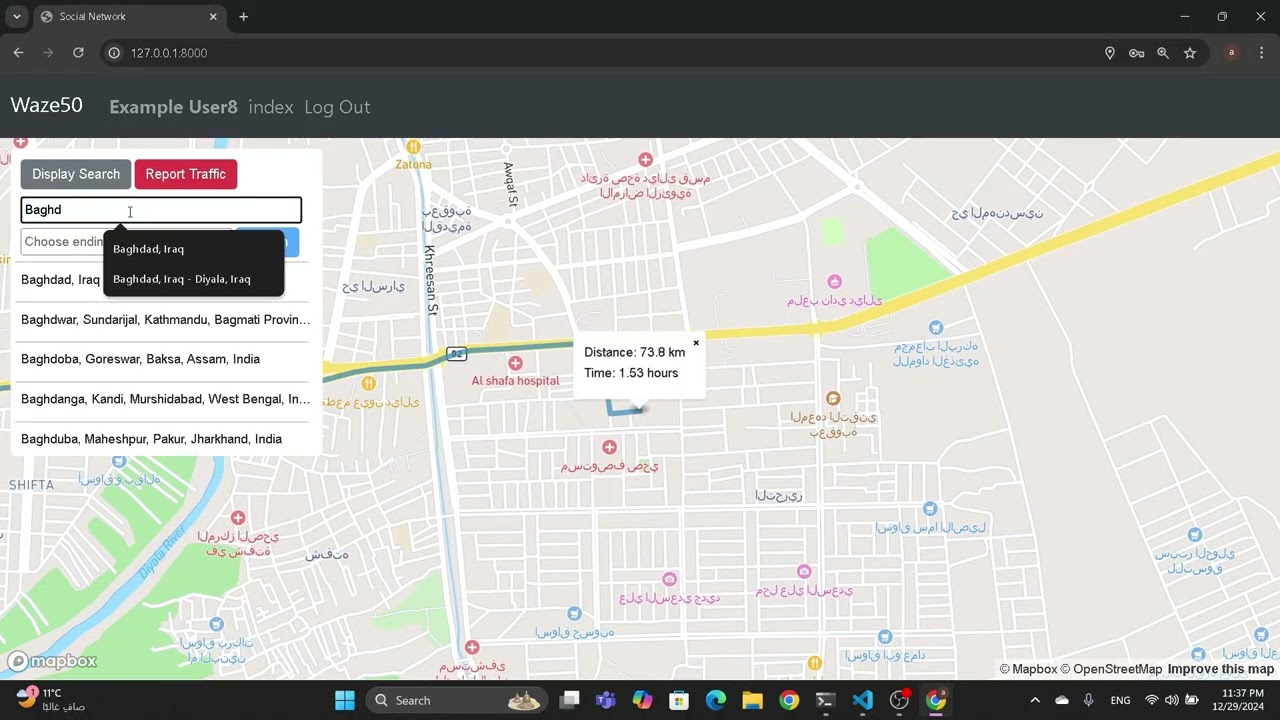 CS50 Web Final Project: Waze50