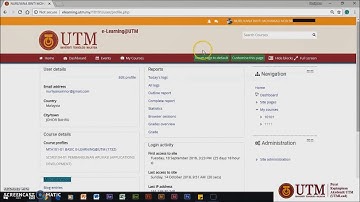UTM e-Learning | Course and User Setting
