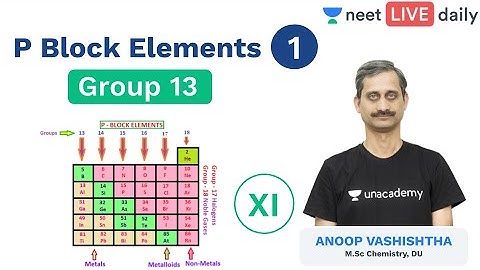 P Block Elements - L 1 | Group 13 | Class 11 | Unacademy NEET | Live Daily | Chemistry | Anoop Sir