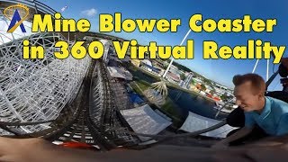 360 VR Ride on Mine Blower wooden roller coaster at Fun Spot America