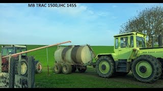 Mb trac 1500 Gülle fahren auf Senf,IHC 1455