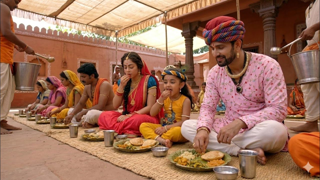 बाल कृष्ण का प्रेम | गरीबों के साथ बैठकर खाया भोजन | यशोमती मईया के नंदलाला | Krishan Leela 