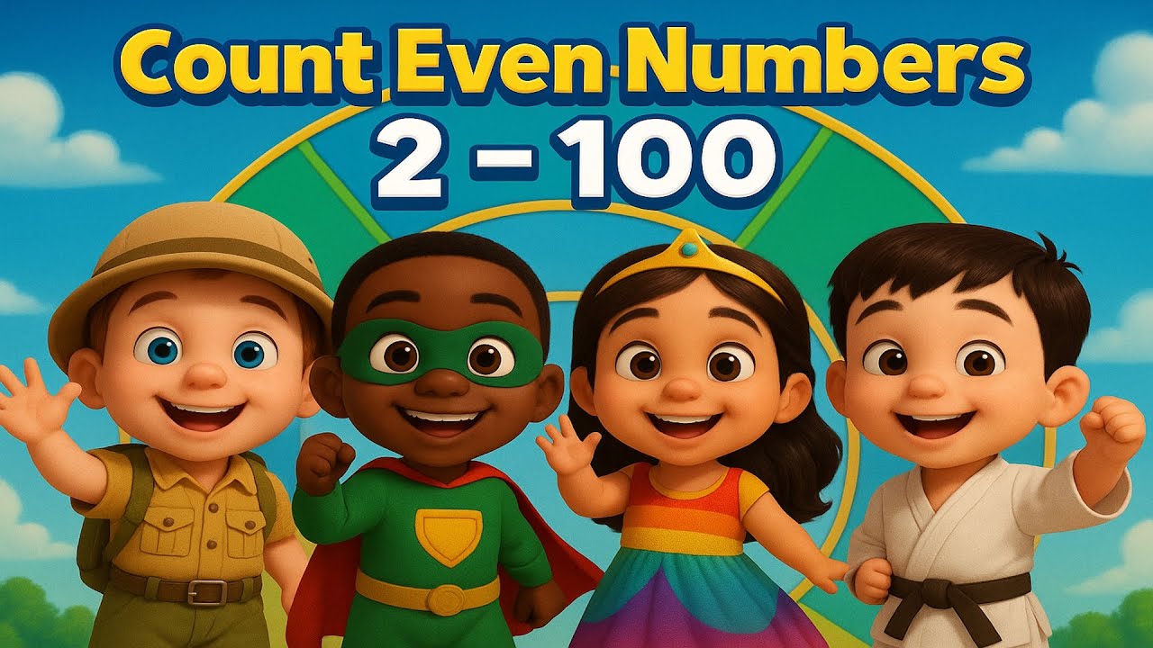 Even Numbers Song for Kids | Nursery Rhyme | Count by 2s from 2 to 100 ...