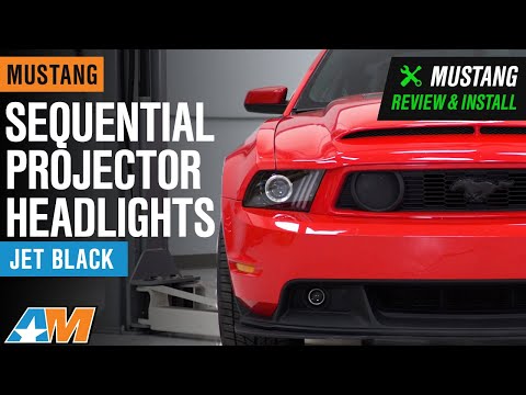 2010-2012 Mustang Sequential Projector Headlights; Jet Black Housing; Clear Lens Review & Install