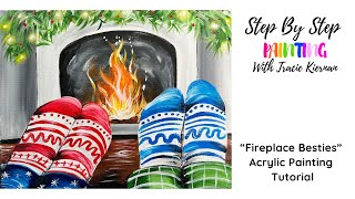 How To Paint Fireplace Besties - Acrylic Painting Tutorial