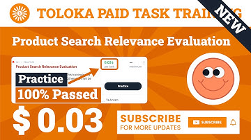 Product Search Relevance Evaluation Practice Toloka. 0.03$ Per Task, 100% Passed