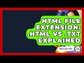 HTML File Extension: .html Vs .txt Explained - Simple HTML Studio