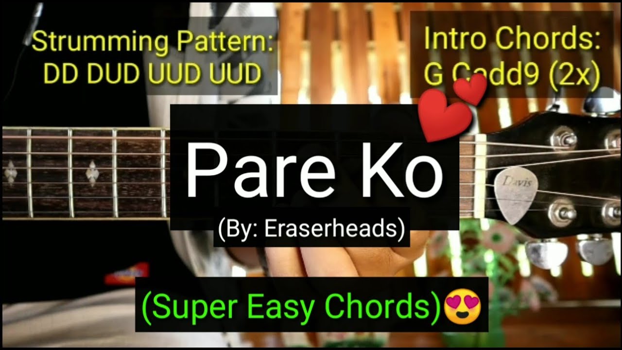 Pare Ko - Eraserheads (Super Easy Chords Guitar Tutorial)