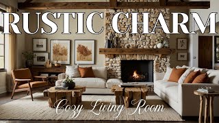 Rustic Charm Meets Modern Comfort | Inviting Living Room Design Inspiration