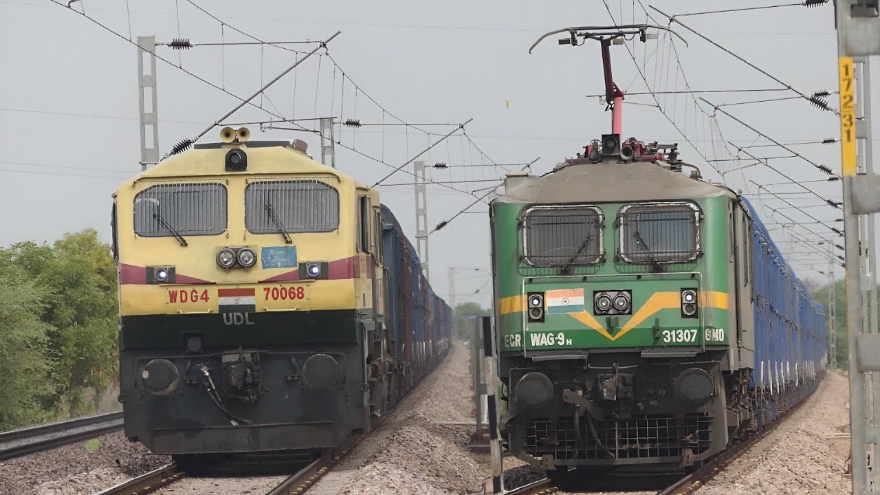 [PART #33] Beautiful CURVING | TRAINS | WDG4+WAG-9H Electric &Diesel locomotive Trains Video. NWR.