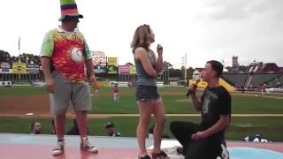 U S  Marine Proposes to His Girlfriend Before a Baseball Game