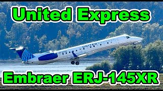 United Express Erj-145Lr Arrival And Take Off At Mdt Harrisburg International Airport