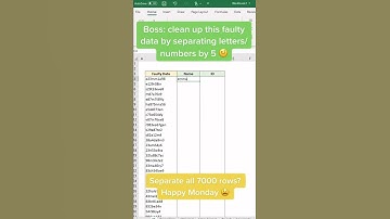 Separate letters and numbers using Excel’s flash fill shortcut 🤯