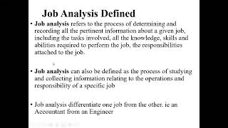 Job Analysis and Job Design (Lecture 2)