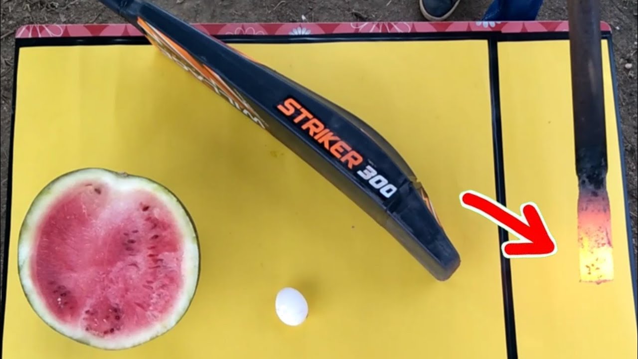 EXPERIMENT 1000 degree metal vs cricket bat & watermelon