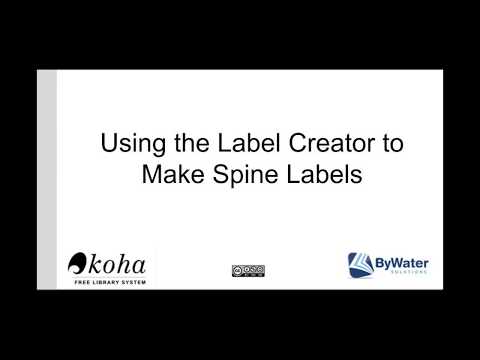Tutorial on Creating Spine Labels with Koha