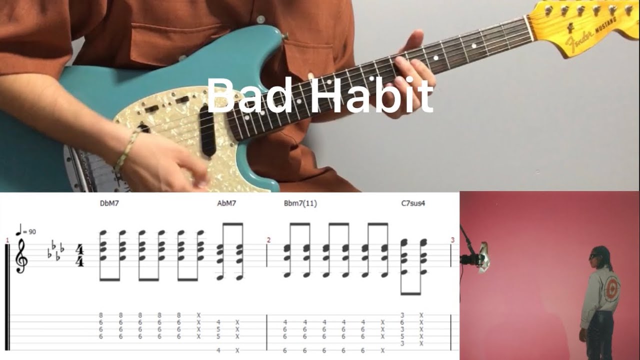 Steve Lacy - Bad Habit (guitar cover with tabs & chords)