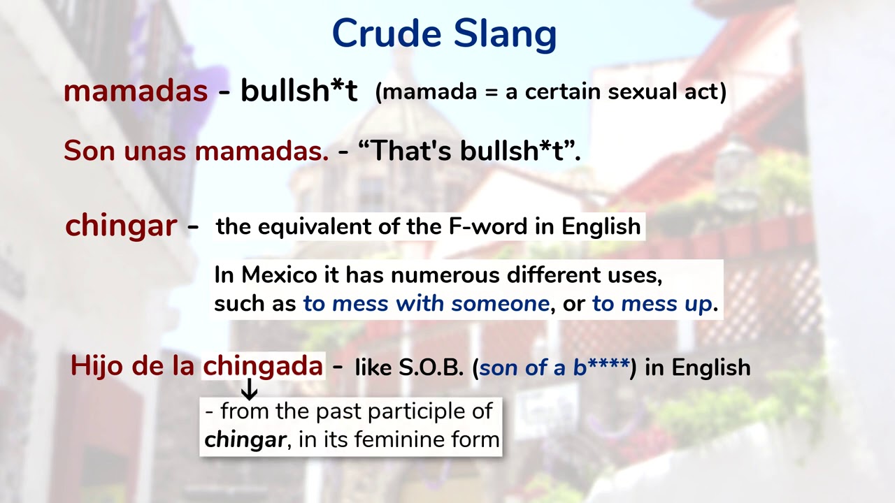 Crude Slang in Mexican Spanish (unlisted) - (unavailable)