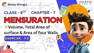 Class 8 Mensuration | Cube & Cuboid | Exercise - 7.2 Q3–Q12 | Volume & Total surface Area Solutions