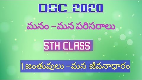 #DSCASPIRANTS2020# 5th Class - EVS - LESSON 1 || Animals for Our Livelyhood