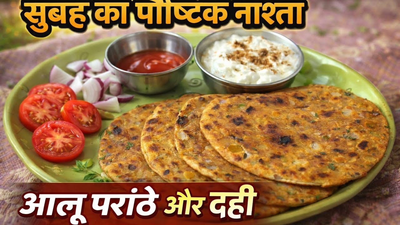 ,#food #देसी #cooking #recipe #सुबह का हेल्थी पौष्टिक और स्वादिष्ट नाश्ता दही के साथ  आलू परठा