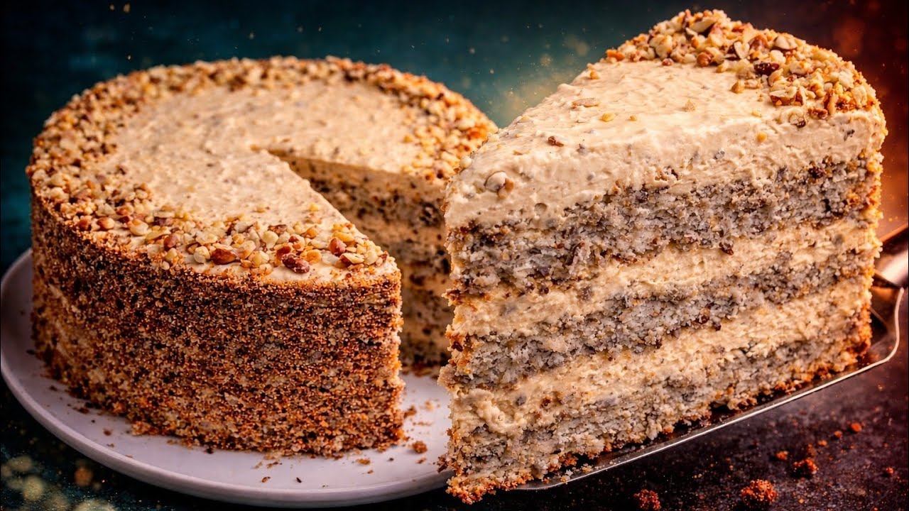 ТОРТ С ГРЕЦКИМ ОРЕХОМ 🍰 Нежный Сметанный Торт со Сгущёнкой | Домашний Рецепт