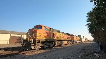 SD70Ace on BNSF intermodal with 2 Dash 9 DPU