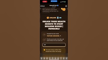 Unlock these wealth secrets to start building riches memefi code | memefi video code unlock these